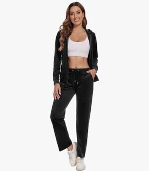 ROYAL MATRIX Women's Velour Tracksuit, 2 Pieces Full Zip Size XXL